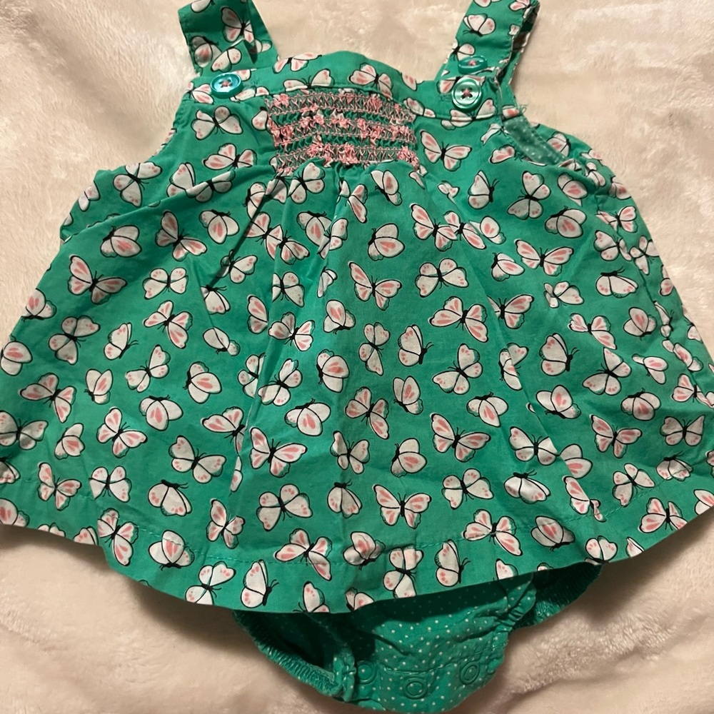 Carter's Teal Dress with Butterfly Pattern